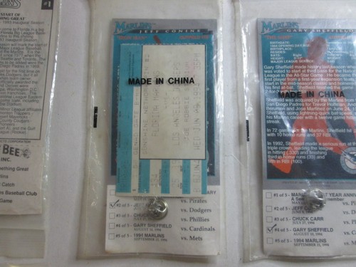 Vintage Florida Marlins MLB 1993 & 97 Collector PINS, INAUGURAL - CHAMPION ERROR - Picture 17 of 17