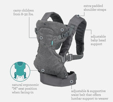 Infantino Flip Advanced 4-in-1 Baby Carrier - Ergonomic, Convertible, Face-in an