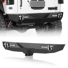 Rear Bumper W Hitch Receiver Lights For 2007-2018 Jeep Wrangler Jk Unlimited