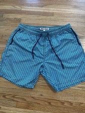 Mr. Swim Mens Lined Trunks Board Shorts Size Large Geometric Blue