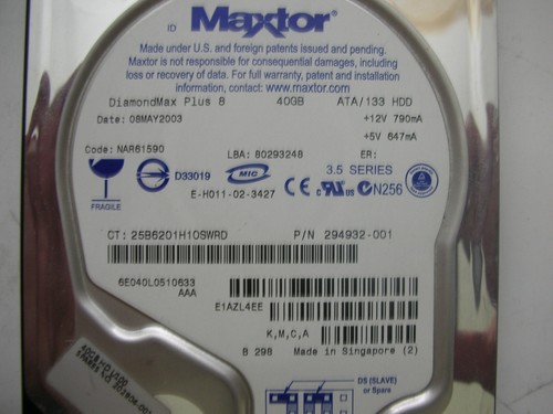 Disque dur Maxtor 80GB) - Chine Disque dur et Maxtor prix