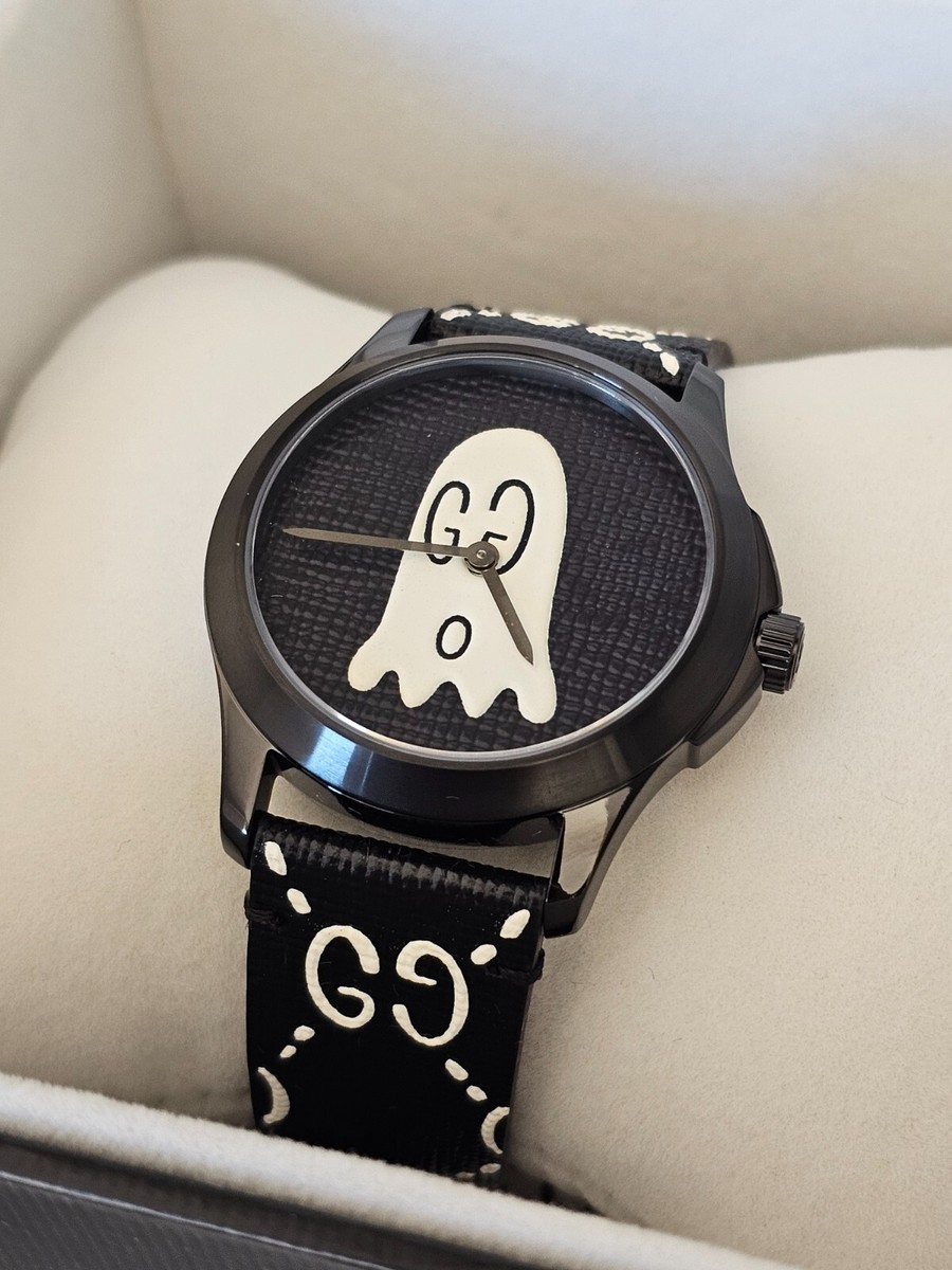 GUCCI TIMELESS GHOST WATCH - YA1264018 - QUARTZ BLACK DIAL LIMITED