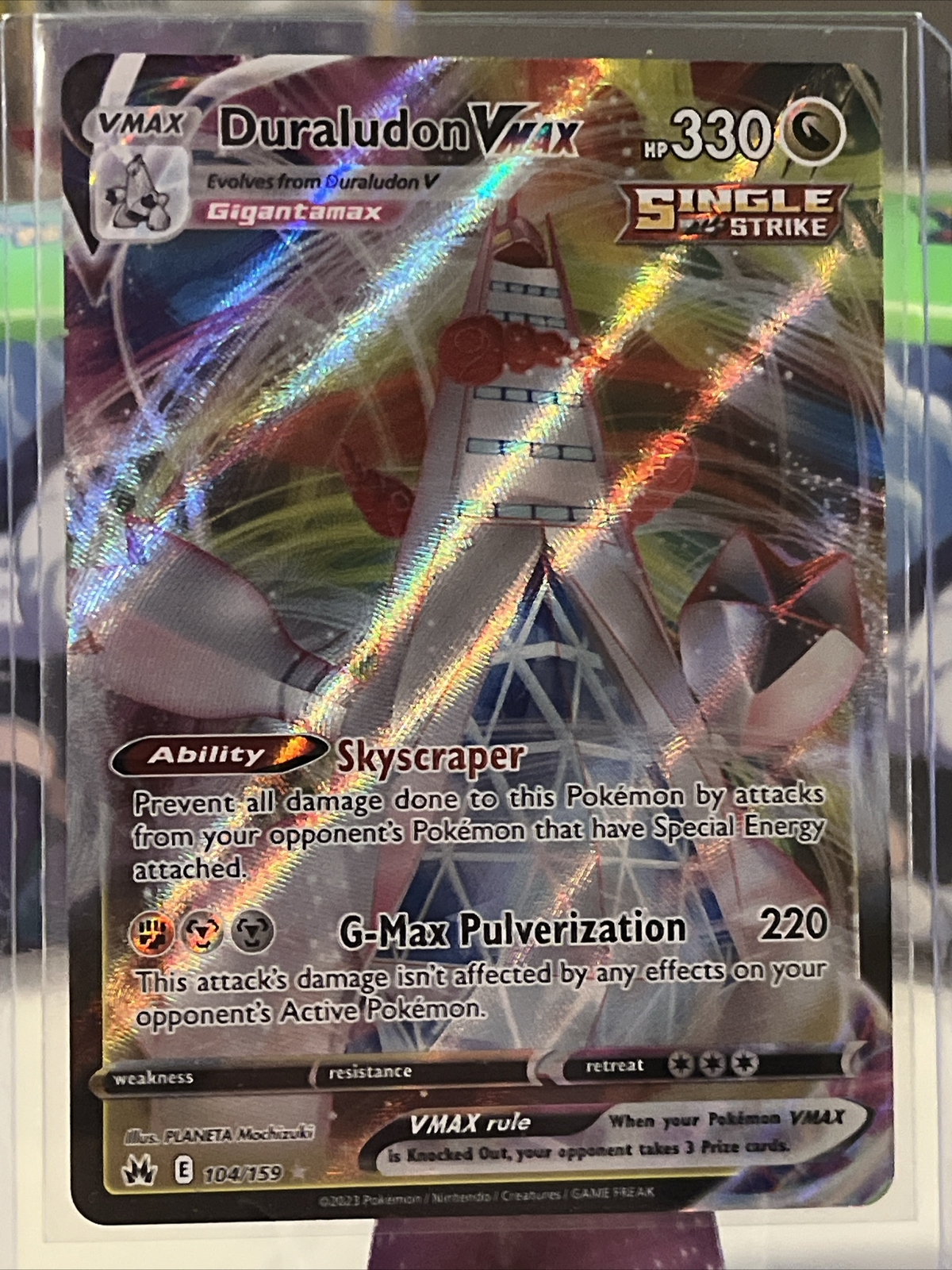 Pokémon TCG Duraludon VMAX Evolving Skies 123/203 Holo Ultra Rare NM