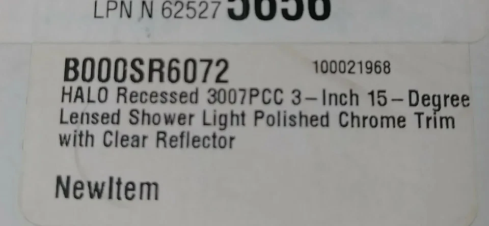HALO 3007PCC empotrado 3 pulgadas 15 grados lente luz de ducha cromo reflector transparente Foto 4 de 4