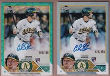 Cal Stevenson RC AUTO LOT - 2023 Topps Chrome Refractors /499 & Aqua Wave /199