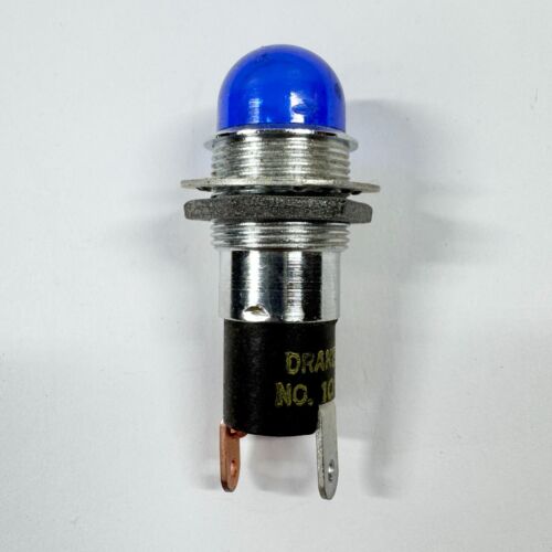Lampada indicatore luminoso vintage Drake Pilot n. 101 lampadina blu 125v-75w