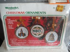 Vintage Wonder Art Christmas Cross Stitch Ornaments Kit 3 Designs