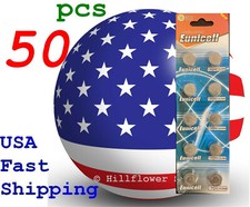 50 pcs AG13 LR44 LR1154 G13 357A TT Class Card 1.5V Alkaline Battery