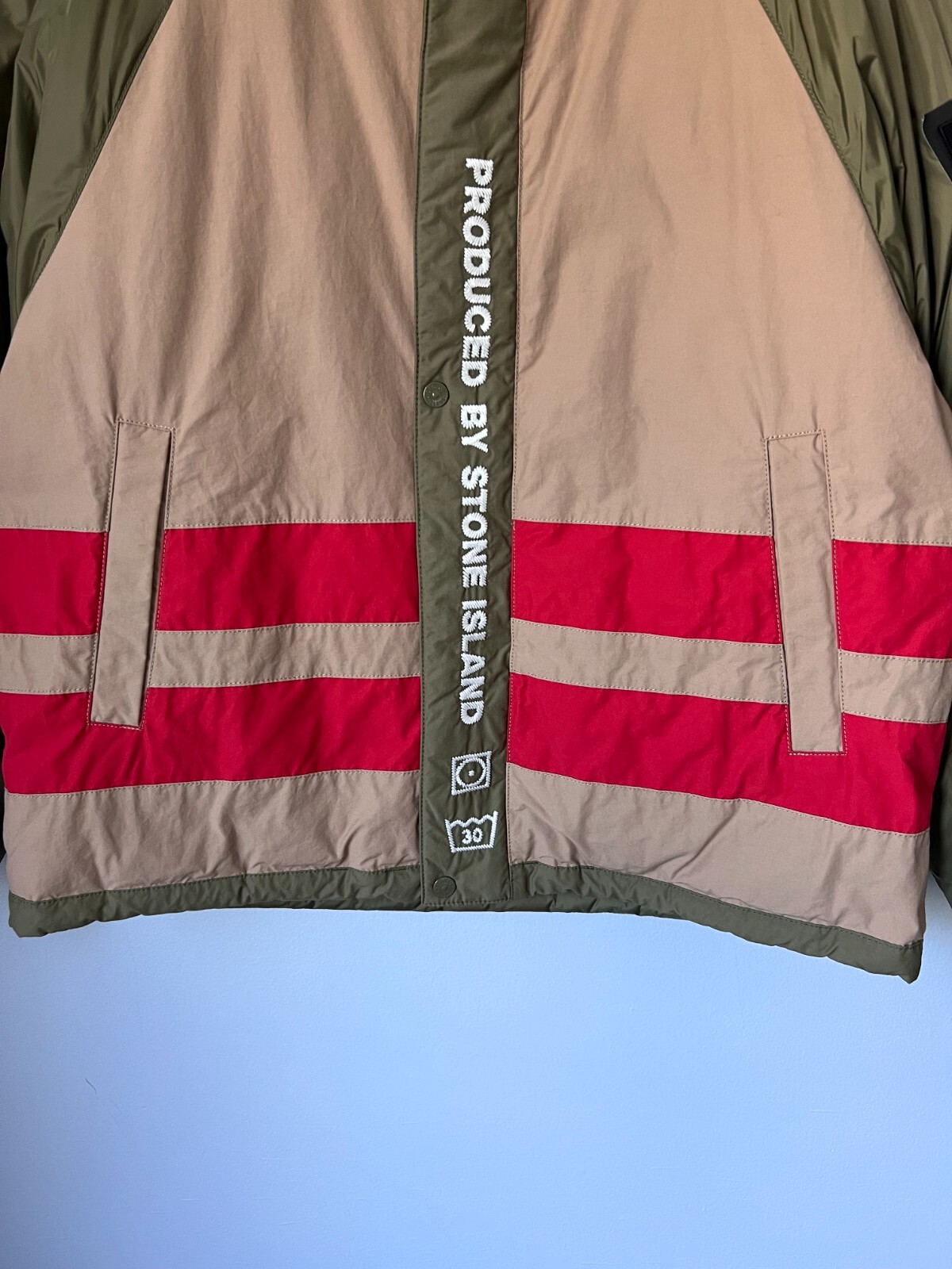 Supreme x Stone Island Reversible Down Puffer Jacket - Size Large - Olive - New image 4