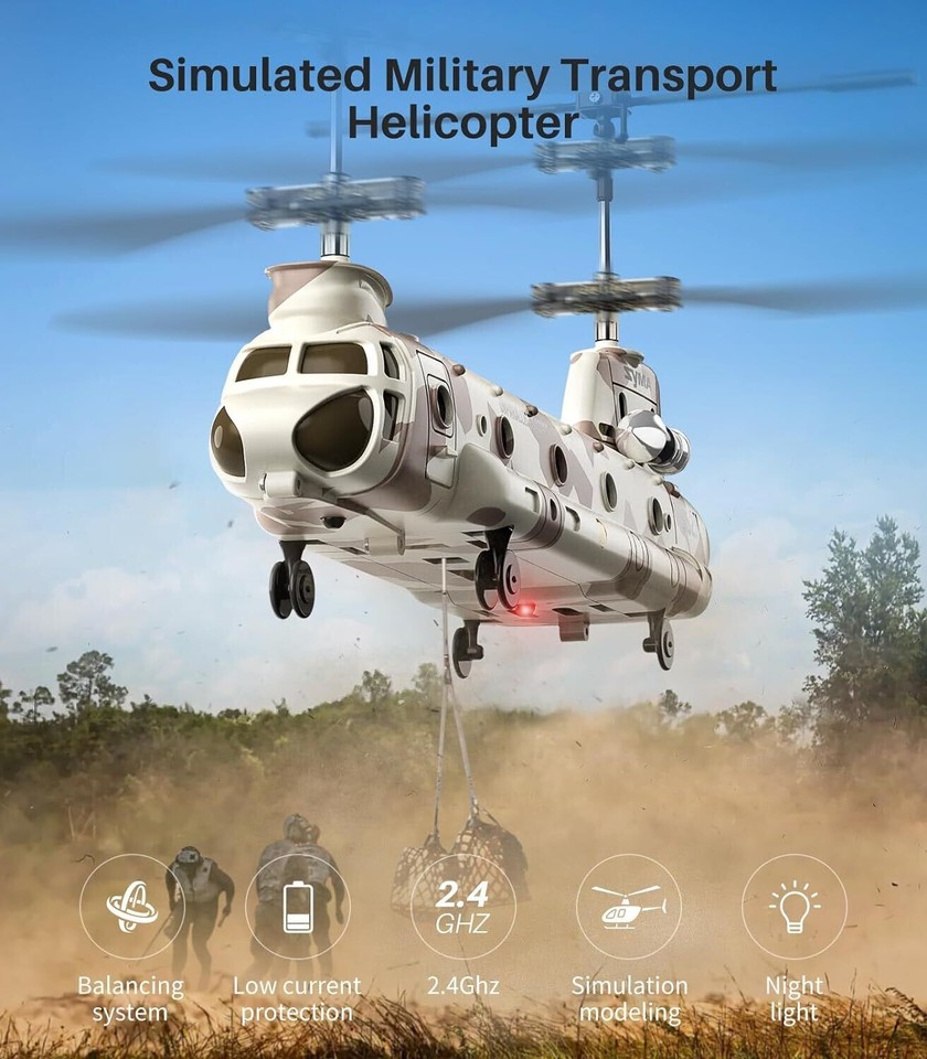 Remote Control Helicopter, S52H Military Transport RC Helicopter with