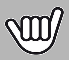 VW NO WORRY HAND 15cmx10,5cm DUB BOMB COMBI COX AUTOCOLLANT STICKER (NA044BN).