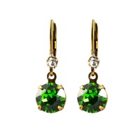 Liz Palacios Antique Gold Plated Round Dangle Earrings Lp-je-83 Fern Grn Liz Palacios Antique Gold Plated Round Dangle Earrings Lp-je-83 Fern Grn