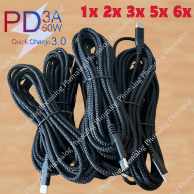 1-6 Pack USB-C to USB-C Cable 60W Fast Charger Cord Lot For iPhone 15/Plus/Pro