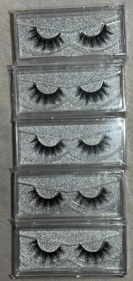 5 X 2 Pares Pestañas Postizas 3D-T20 Visón Extensión Natural Negro Pestañas Suaves Foto 2 de 3