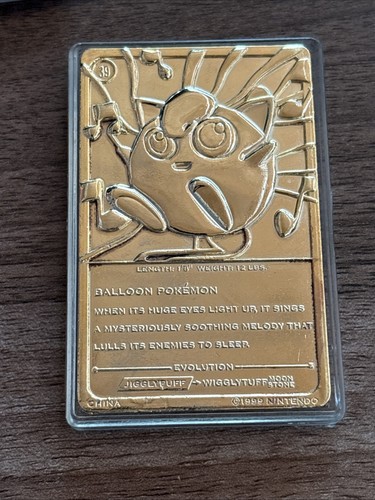 4 Pokemon 23K Gold Plated Card 1999 - Pikachu Poliwhirl Charizard Jigglypuff - Picture 8 of 10