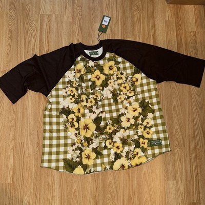 Denim Tears Levi Collab Baseball Tee Size 2X Floral Gingham NWT Sold Out New