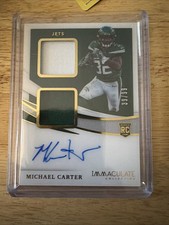 2021 Panini Immaculate Michael Carter Dual Patch RPA /99 RC On Card Auto