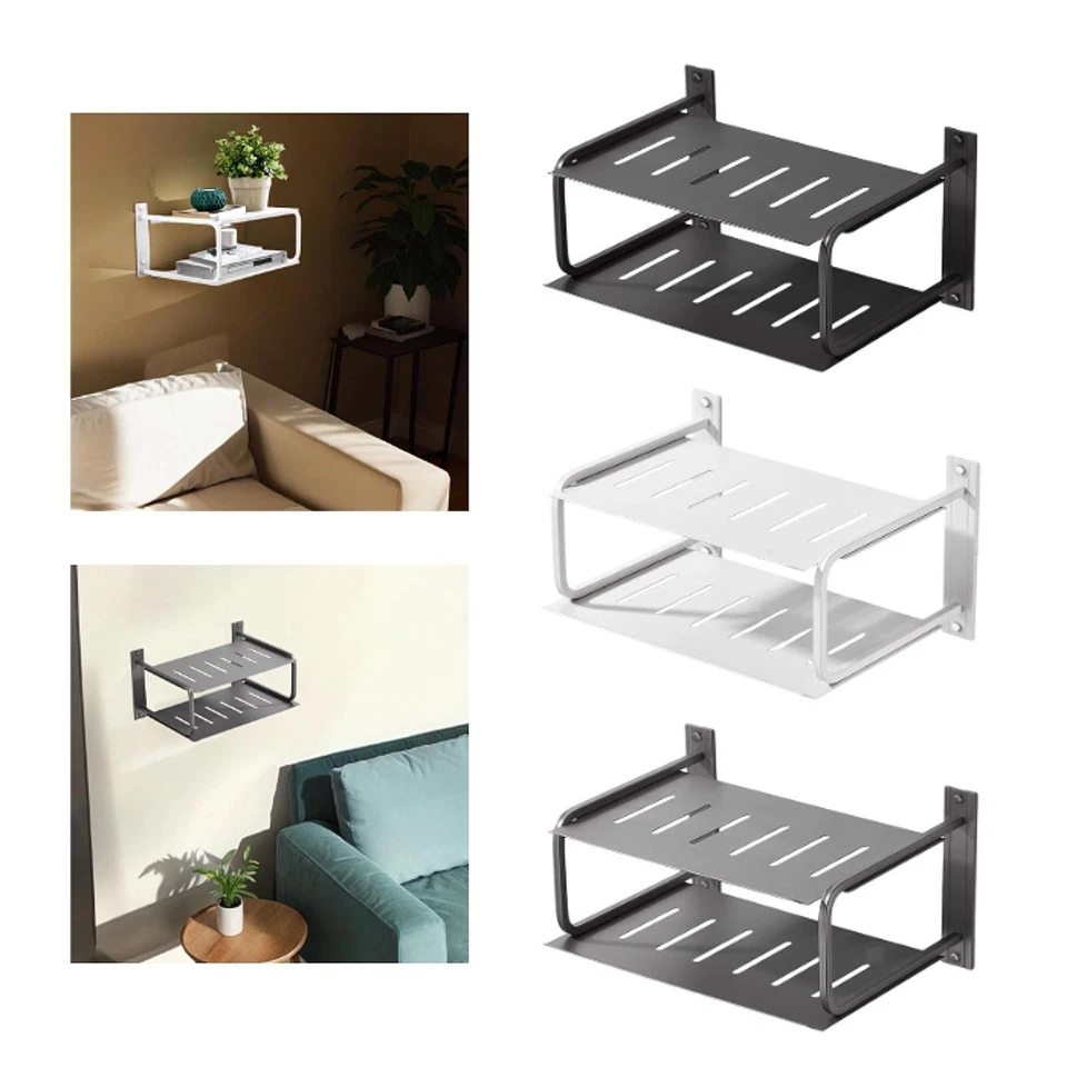 2 Layers Projector Shelf for Wall Router Shelf Easy Installation TV Accessories