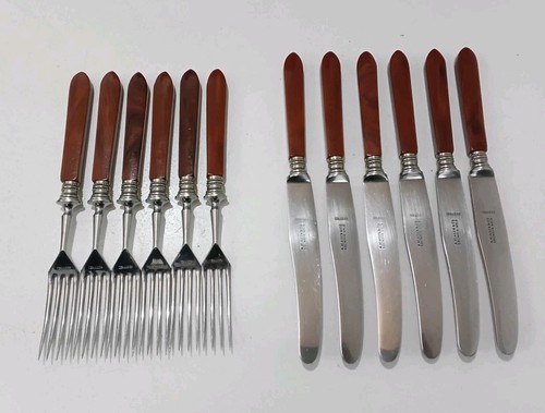 Vintage Bakelite/Catalin Cutlery Set 12 Pieces - A. Klasen & Co. Solingen Forest