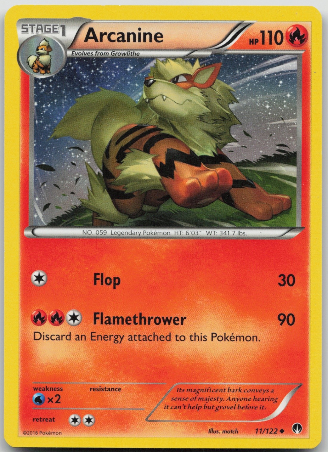 Arcanine 11/122 Uncommon XY - BREAKpoint LP Normal