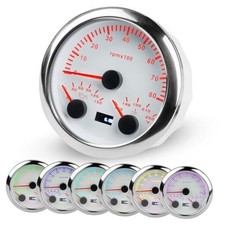 3/8" 85mm 3in1 Tachometer RPM Oil Pressure Water Temp Gauge for Car Truck