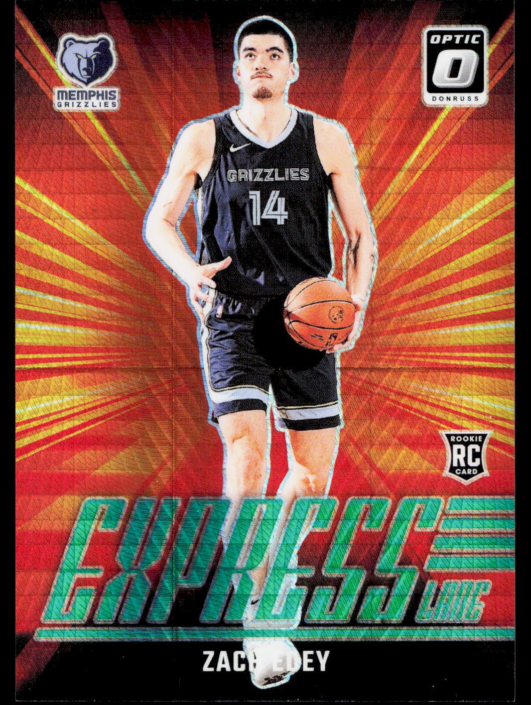 2024-25 Donruss Optic #10 Zach Edey Express Lane Hyper Green #/249