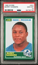 1989 Score #257 Barry Sanders RC Rookie PSA 10 GEM MINT New Label