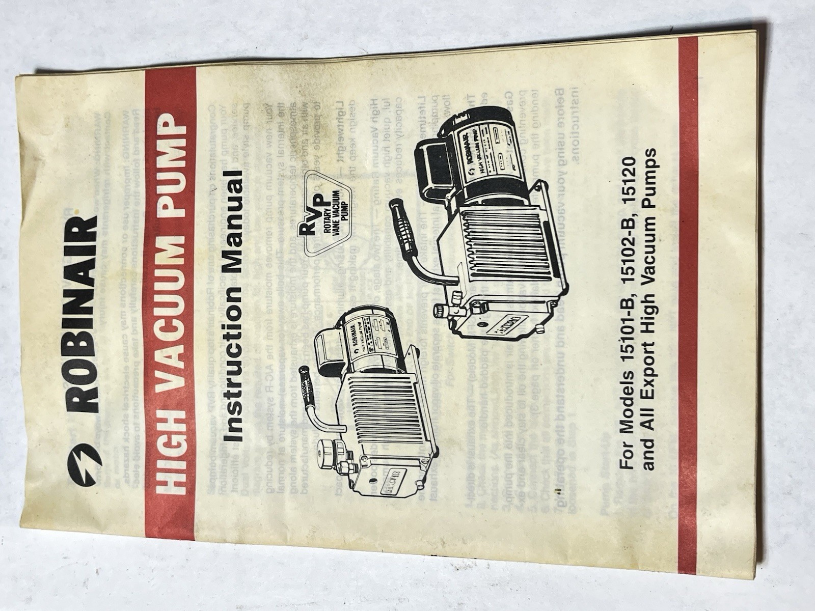 Robinair High Vacuum Pump Model 15102-B 3CFM used