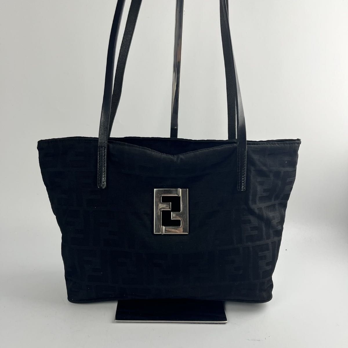Vintage FENDI Zucca Print Black Tote Bag