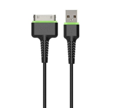 Budi Kabel für iP 4 30 Pin 2,4A 1,2m Sync Charge Schwarz