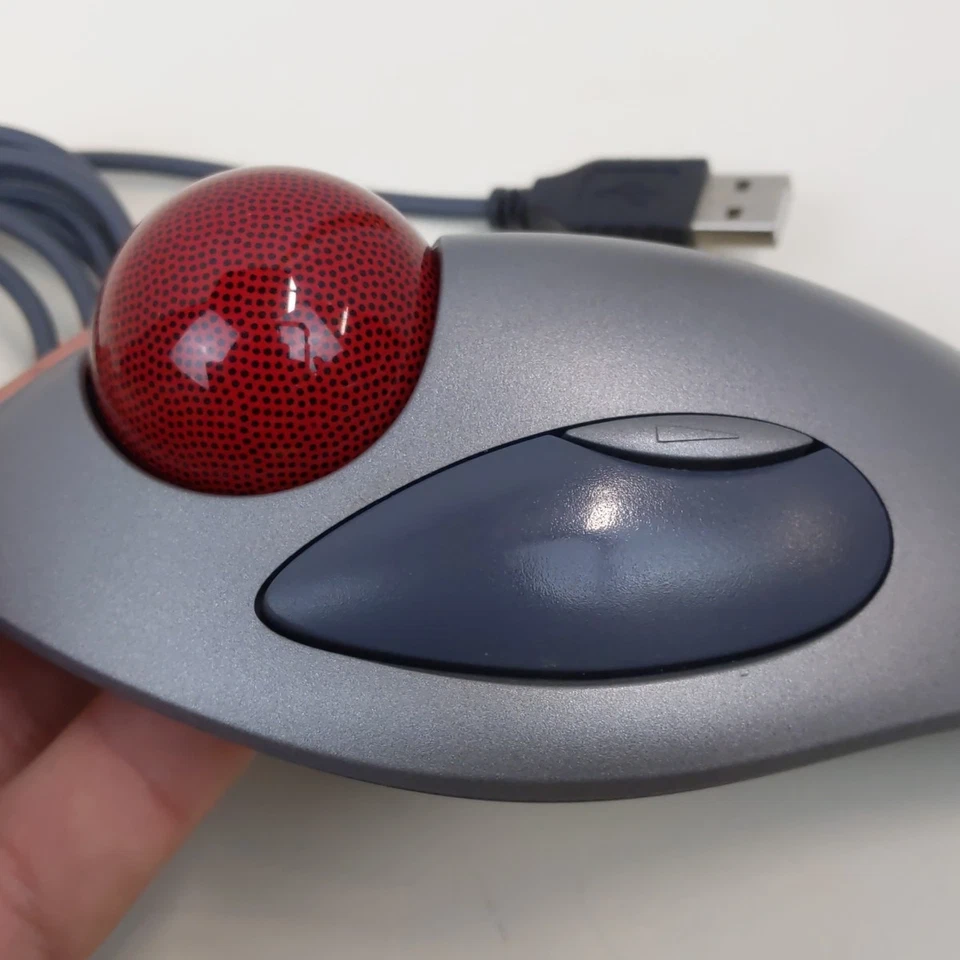 Logitech Marble Mouse USB TBC21 Gray Ergonomic Trackball Wired Desktop PC Home - Image 4 of 4