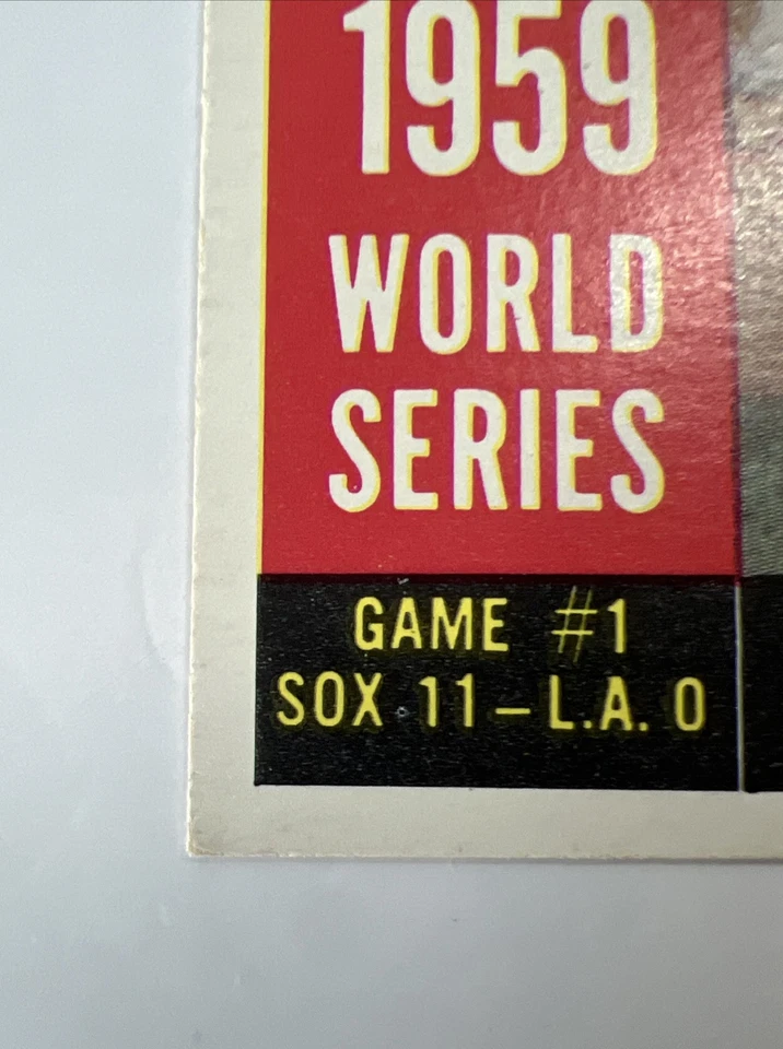 1960 Topps Baseball 1959 World Series Game 1 Card #385 A215 - Image 2 of 4
