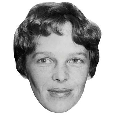Amelia Earhart (Locken) Großer Kopf. Größer als das Leben Maske.