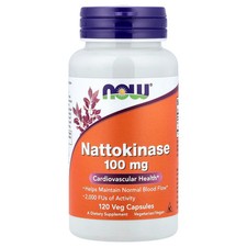 Now Foods Nattokinase 100 mg 120 Veg Capsules GMP Quality Assured, Vegan,