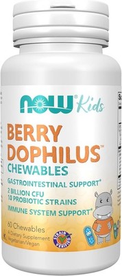NOW FOODS, BERRYDOPHILUS KIDS 2 Billion Probiotische 60 Kautablette SUPER PREIS