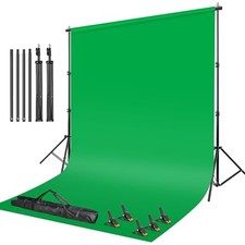 Green Screen Backdrop Kit,10 x 6.5 FT Heavy Duty Stand for Photography
