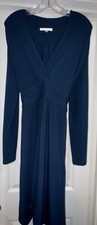 Cabi Style 227 Womens Chelsey Dress Faux Wrap Knit Long Sleeve Teal Sz Med
