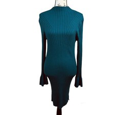 Hooked Up by IoT  Ribbed Mock-Neck Sweater Dress size M bodycon streetwear