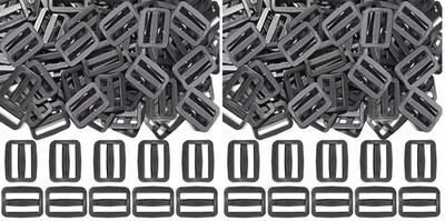 100pcs 1 Inch Tri Glides Slides, Plastic Slide Buckle Adjustable Webbing Slid...