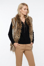 Luxuriöse Echtfell Weste Gilet Fuchspelz/Kaninchenfell Größe L/XL