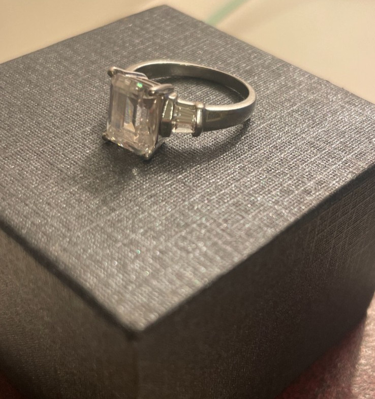 925 Emerald Cut Diamond Simulated Engagement Ring… - image 5