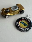 1968 Hot Wheels Redline Beatnik Bandit GOLD w/ Collectors Button! NEAR MINT!!