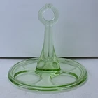 Uranium Depression Glass Antique Green Condiment Cruet Castor Stand Holder Caddy