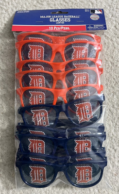 Detroit Tigers Glasses 10 Pack Blue and Orange New in Package MLB Baseball