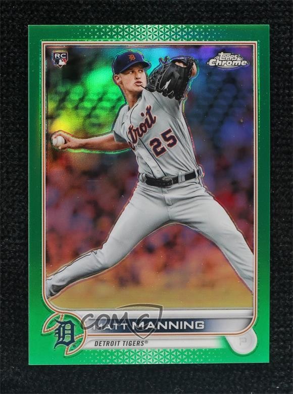 2022 Topps Chrome Green Refractor 63/99 Matt Manning #57 02u3