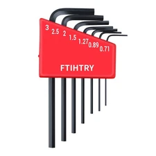 FTIHTRY 7PCS Mini Metric Hex-L Key Allen Wrench, 0.7mm, 0.9mm, 1.27mm, 1.5mm,...