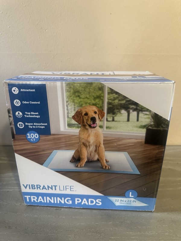 Vibrant Life Training Pads, Large, 22 in X 22 In, 80 Count
