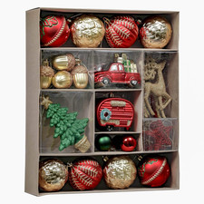 Christmas Tree Ornaments Set, 60Ct Red Green and Gold Shatterproof Christmas Tre