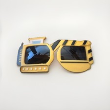 Construction-Themed Design Sunglasses For Kids, Yellow. Plastic Frame