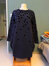 Boden Kleid Gr. 46 Dunkelblau Baumwolle Langa...